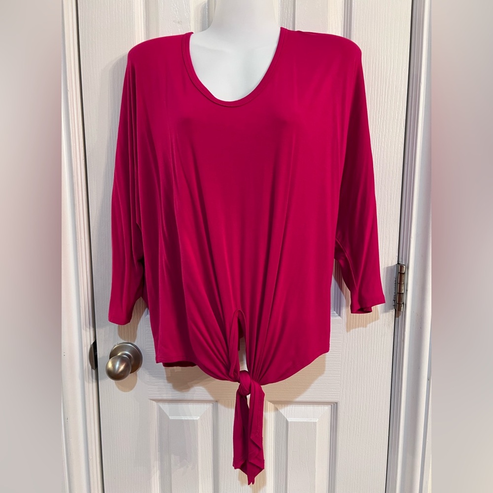 Karen Kane Women's Pink Tie-Front Top
